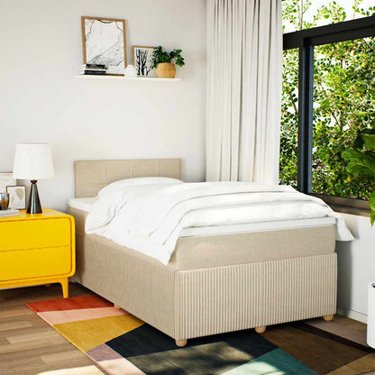 Giroletto a Molle con Materasso Crema 120x200 cm in Tessuto | homemem39