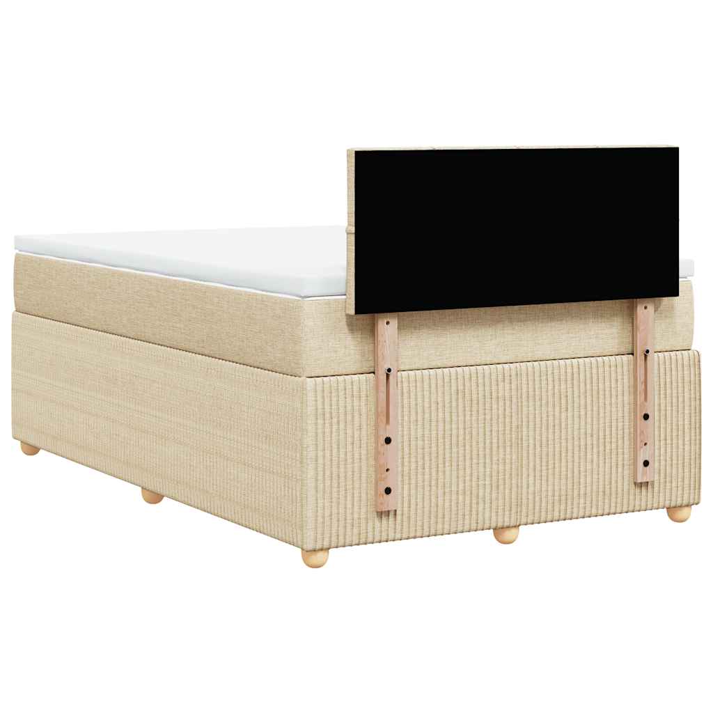 Giroletto a Molle con Materasso Crema 120x200 cm in Tessuto | homemem39