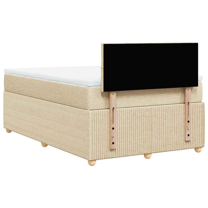 Giroletto a Molle con Materasso Crema 120x200 cm in Tessuto | homemem39