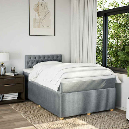 Giroletto a Molle con Materasso Grigio Chiaro 120x200cm Tessuto | homemem39