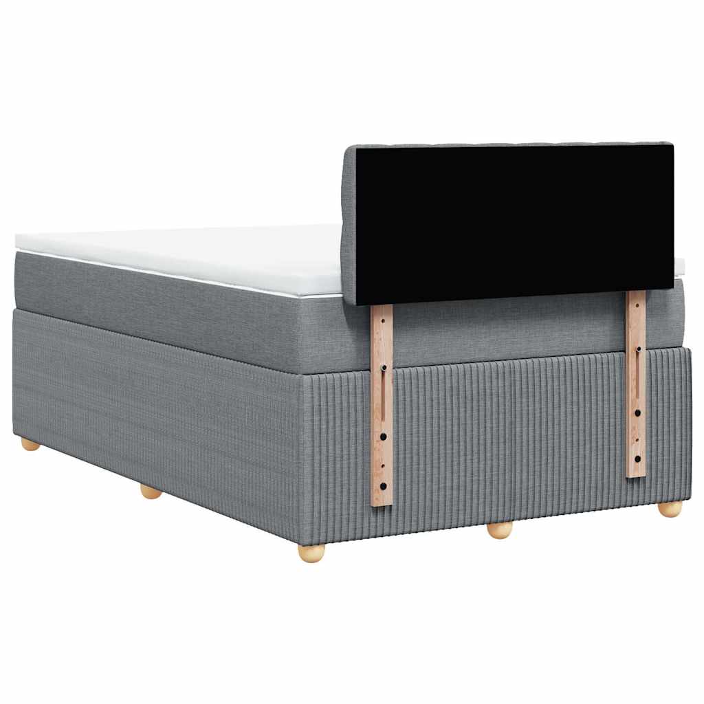 Giroletto a Molle con Materasso Grigio Chiaro 120x200cm Tessuto | homemem39