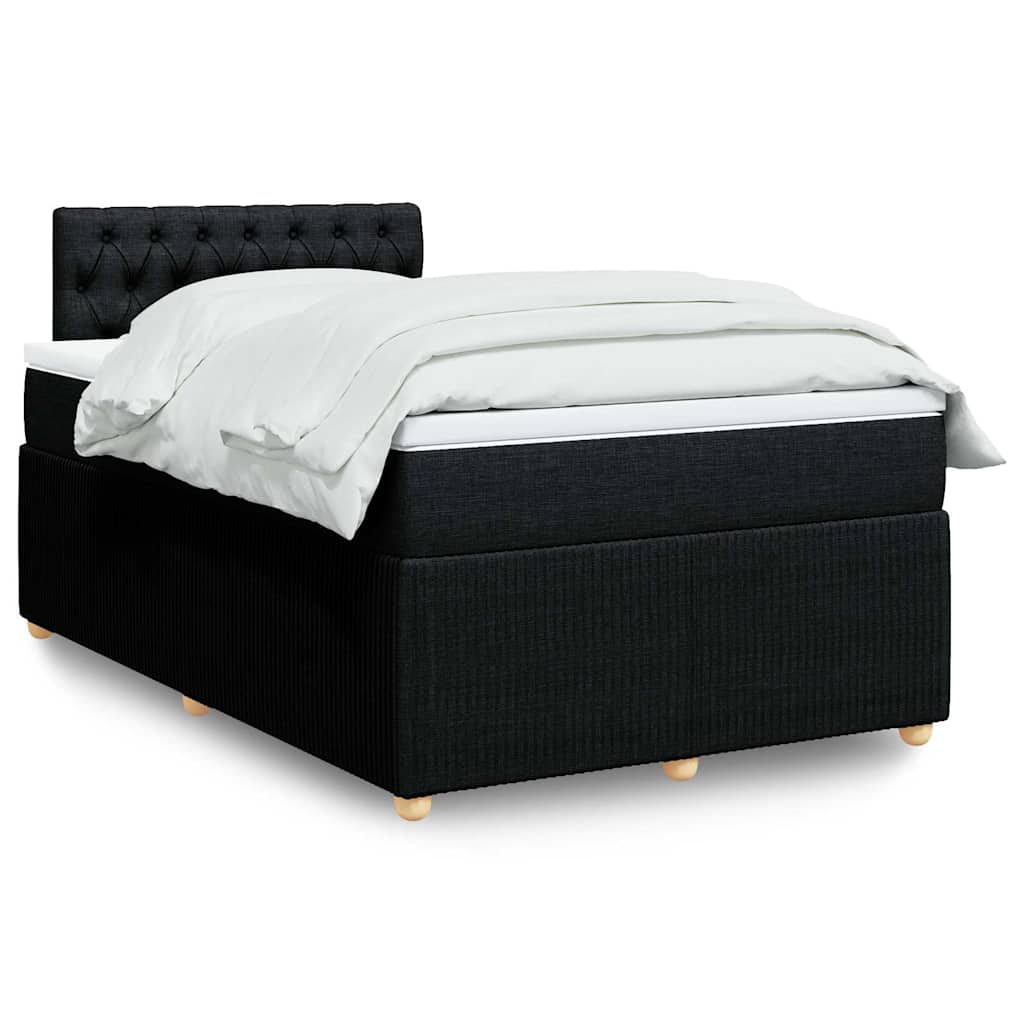 Giroletto a Molle con Materasso Nero 120x200 cm in Tessuto | homemem39