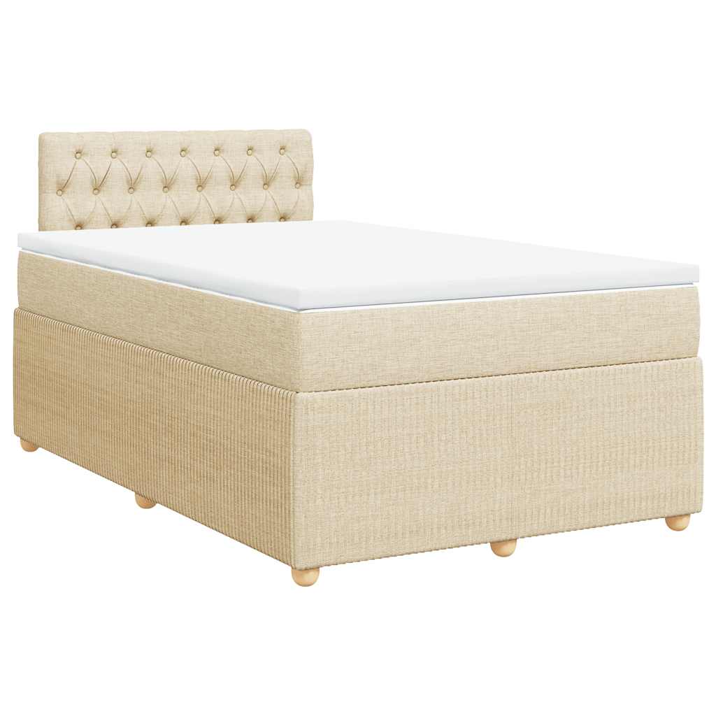 Giroletto a Molle con Materasso Crema 120x200 cm in Tessuto | homemem39