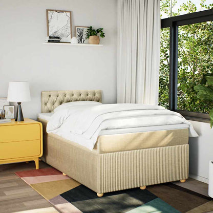 Giroletto a Molle con Materasso Crema 120x200 cm in Tessuto | homemem39