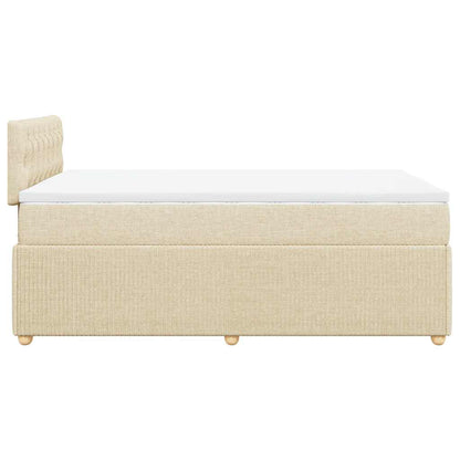 Giroletto a Molle con Materasso Crema 120x200 cm in Tessuto | homemem39