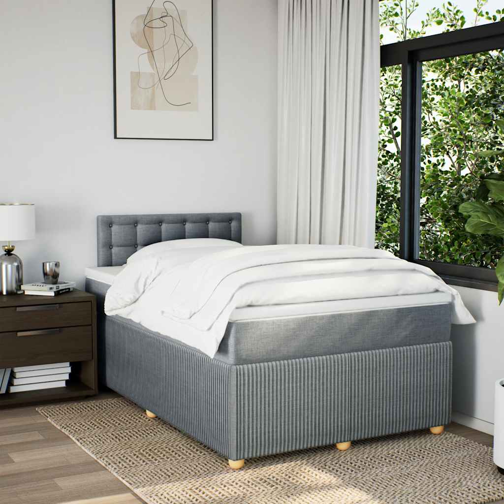 Giroletto a Molle con Materasso Grigio Chiaro 120x200cm Tessuto | homemem39