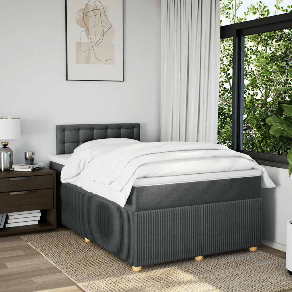 Giroletto a Molle con Materasso Grigio Scuro 120x200 cm Tessuto | homemem39