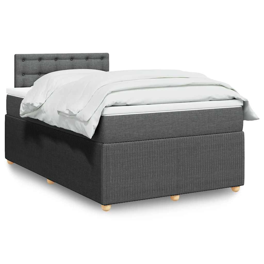 Giroletto a Molle con Materasso Grigio Scuro 120x200 cm Tessuto | homemem39