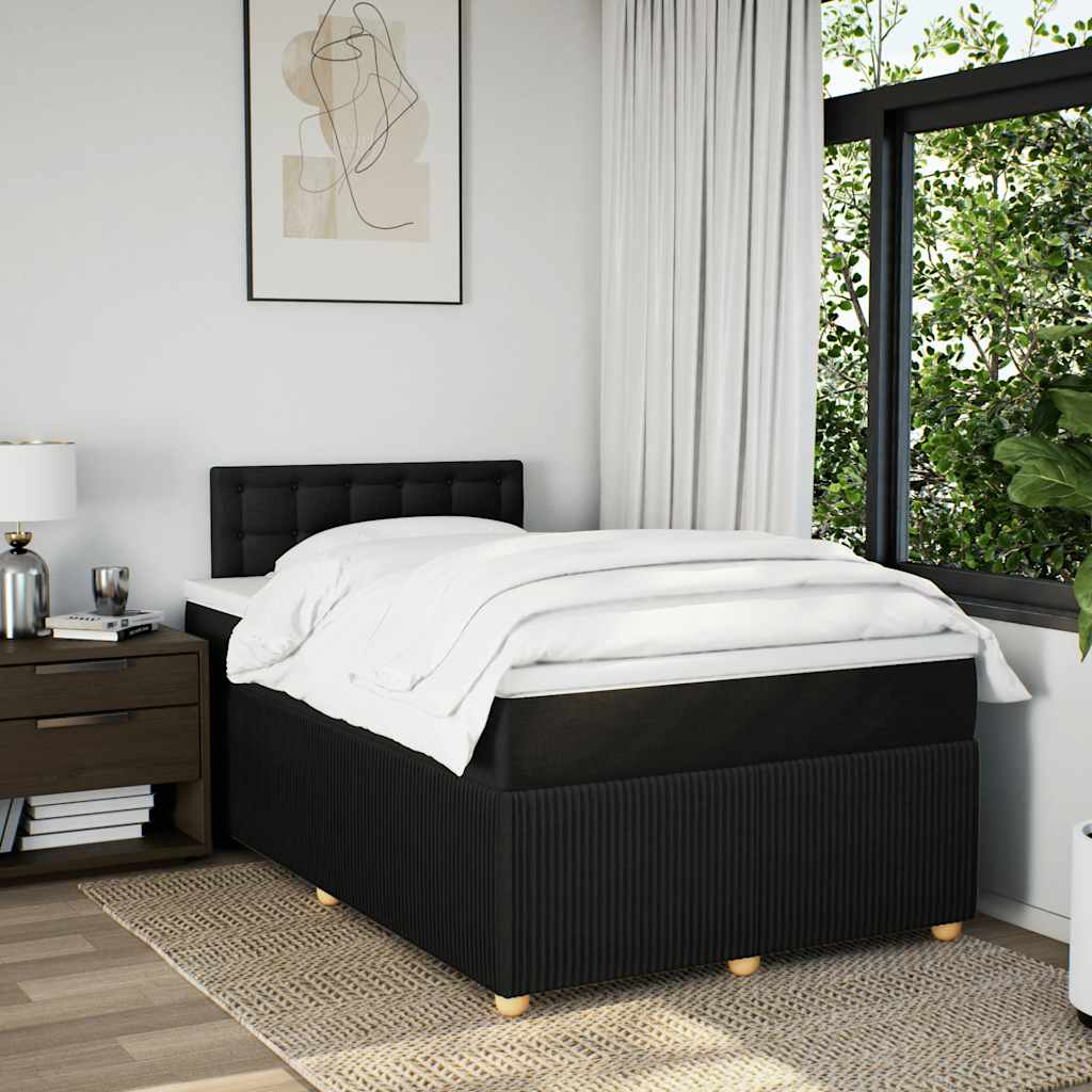 Giroletto a Molle con Materasso Nero 120x200 cm in Tessuto | homemem39