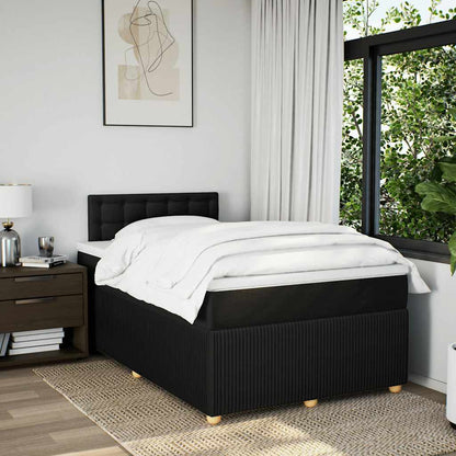 Giroletto a Molle con Materasso Nero 120x200 cm in Tessuto | homemem39