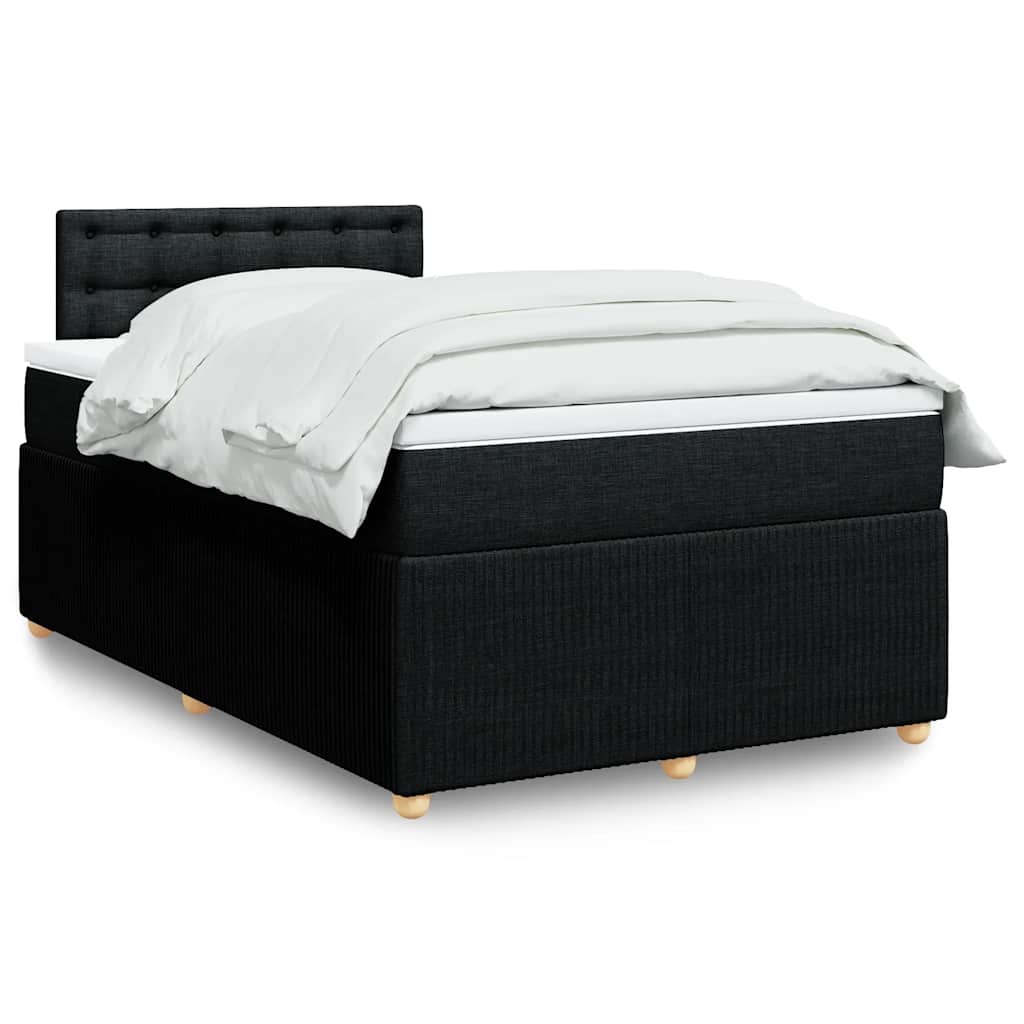 Giroletto a Molle con Materasso Nero 120x200 cm in Tessuto | homemem39