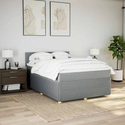 Giroletto a Molle con Materasso Grigio Chiaro 140x190cm Tessuto | homemem39