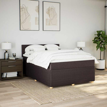 Giroletto a Molle con Materasso Marrone Scuro 140x190cm Tessuto | homemem39