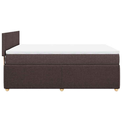 Giroletto a Molle con Materasso Marrone Scuro 140x190cm Tessuto | homemem39