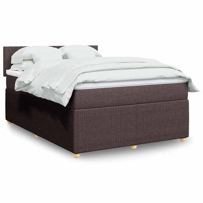 Giroletto a Molle con Materasso Marrone Scuro 140x190cm Tessuto | homemem39