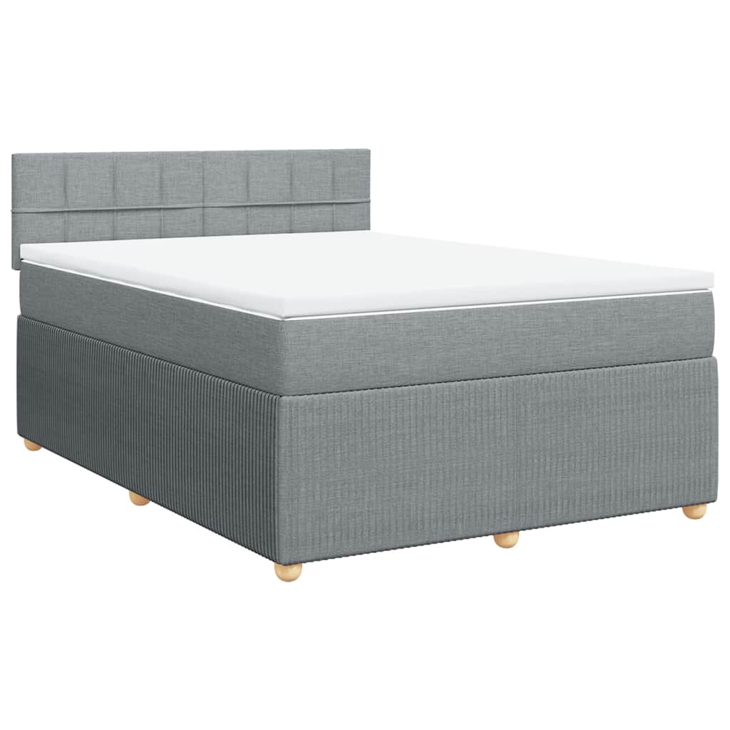 Giroletto a Molle con Materasso Grigio Chiaro 140x190cm Tessuto | homemem39