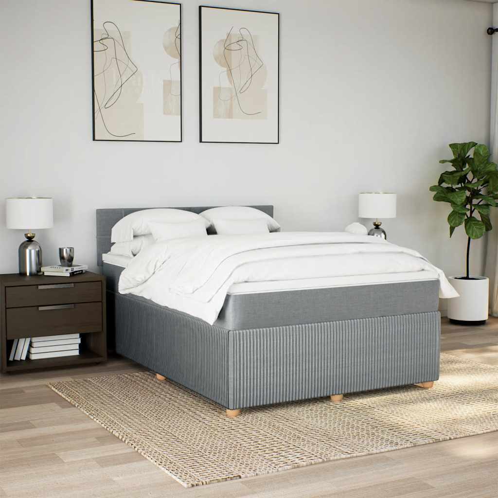 Giroletto a Molle con Materasso Grigio Chiaro 140x190cm Tessuto | homemem39