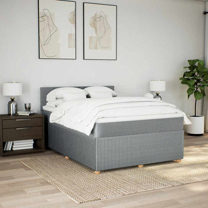 Giroletto a Molle con Materasso Grigio Chiaro 140x190cm Tessuto | homemem39