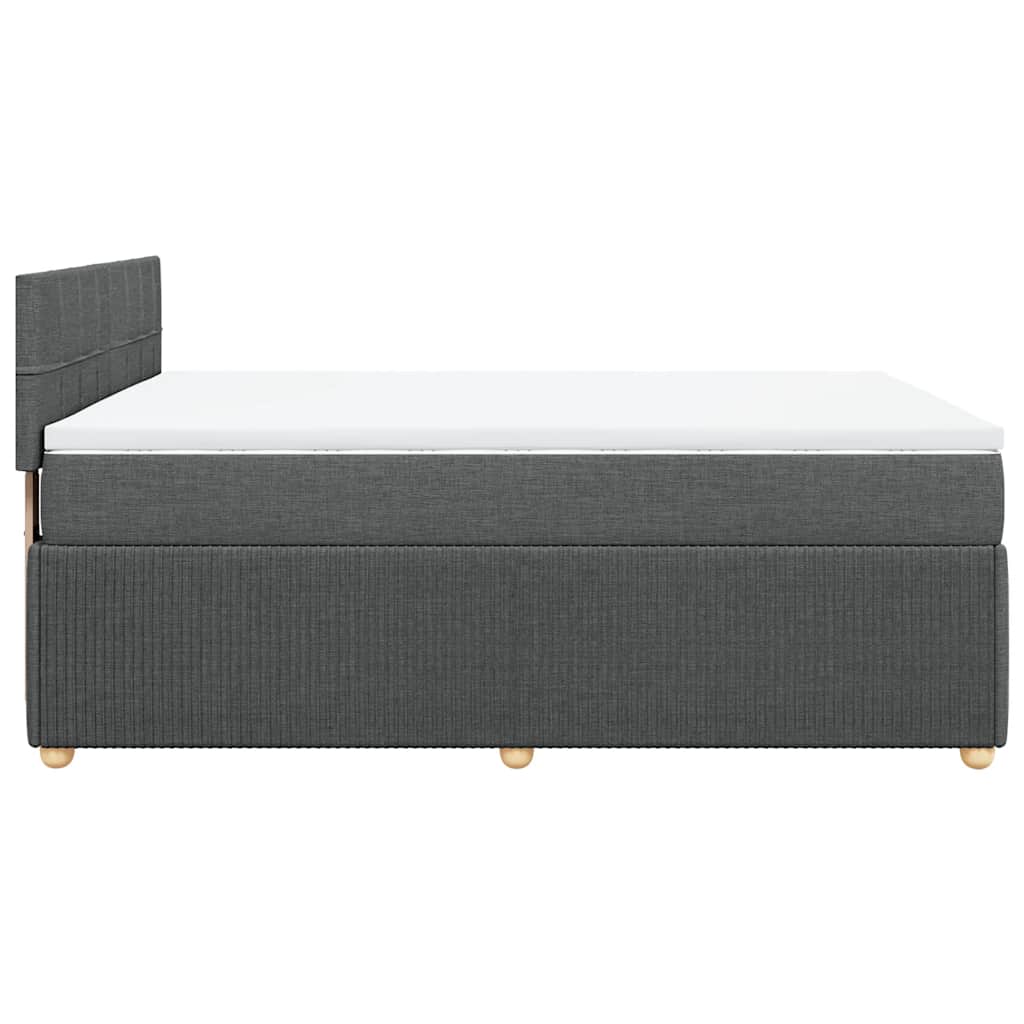 Giroletto a Molle con Materasso Grigio Scuro 140x190 cm Tessuto | homemem39