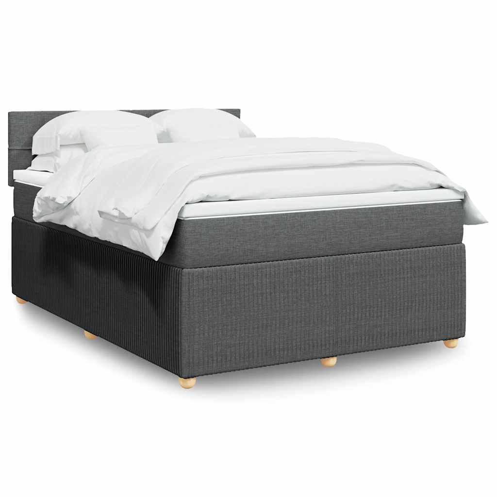 Giroletto a Molle con Materasso Grigio Scuro 140x190 cm Tessuto | homemem39
