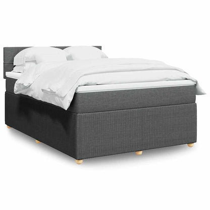 Giroletto a Molle con Materasso Grigio Scuro 140x190 cm Tessuto | homemem39