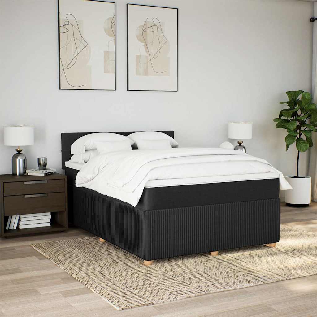 Giroletto a Molle con Materasso Nero 140x190 cm in Tessuto | homemem39