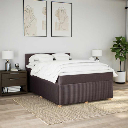 Giroletto a Molle con Materasso Marrone Scuro 140x190cm Tessuto | homemem39