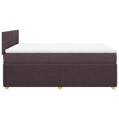 Giroletto a Molle con Materasso Marrone Scuro 140x190cm Tessuto | homemem39