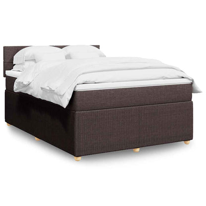 Giroletto a Molle con Materasso Marrone Scuro 140x190cm Tessuto | homemem39