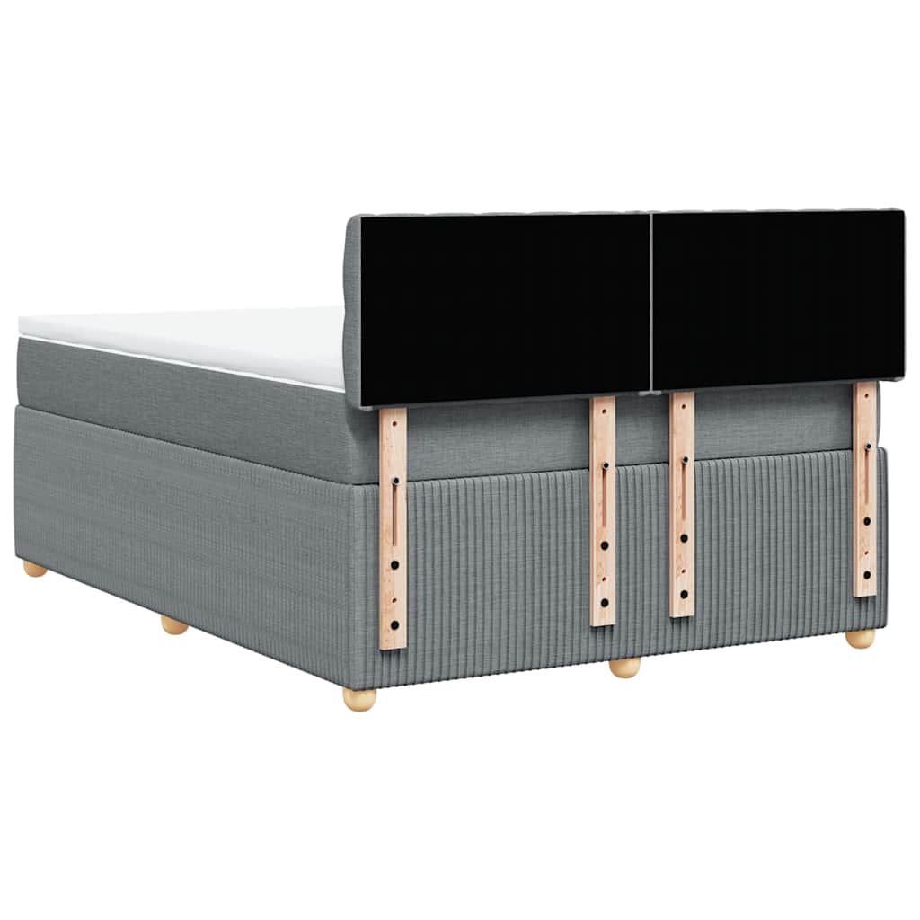 Giroletto a Molle con Materasso Grigio Chiaro 140x190cm Tessuto | homemem39