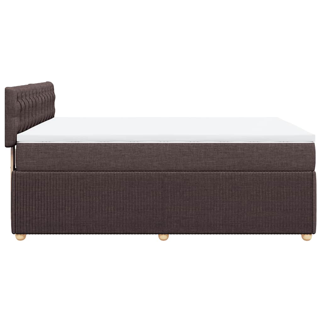 Giroletto a Molle con Materasso Marrone Scuro 140x190cm Tessuto | homemem39