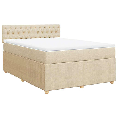Giroletto a Molle con Materasso Crema 140x19 cm in Tessuto | homemem39