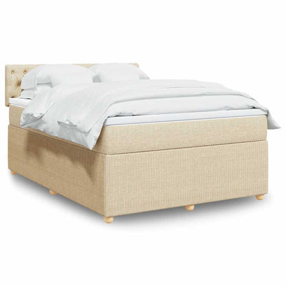 Giroletto a Molle con Materasso Crema 140x19 cm in Tessuto | homemem39