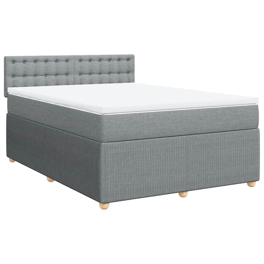 Giroletto a Molle con Materasso Grigio Chiaro 140x190cm Tessuto | homemem39