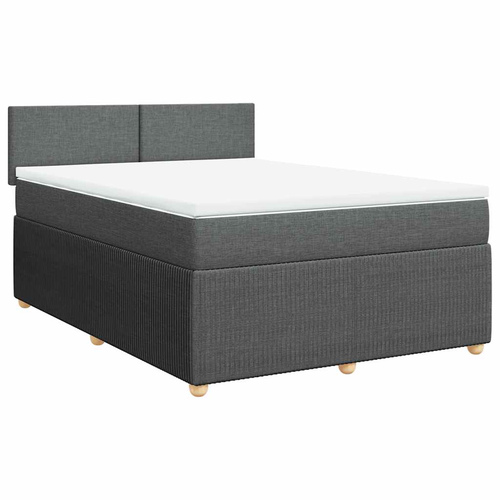 Giroletto a Molle con Materasso Grigio Scuro 140x200cm Tessuto | homemem39