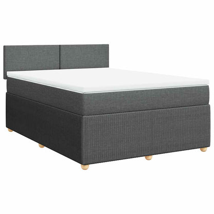 Giroletto a Molle con Materasso Grigio Scuro 140x200cm Tessuto | homemem39