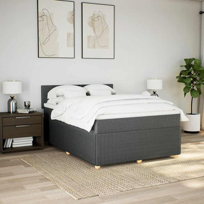 Giroletto a Molle con Materasso Grigio Scuro 140x200cm Tessuto | homemem39