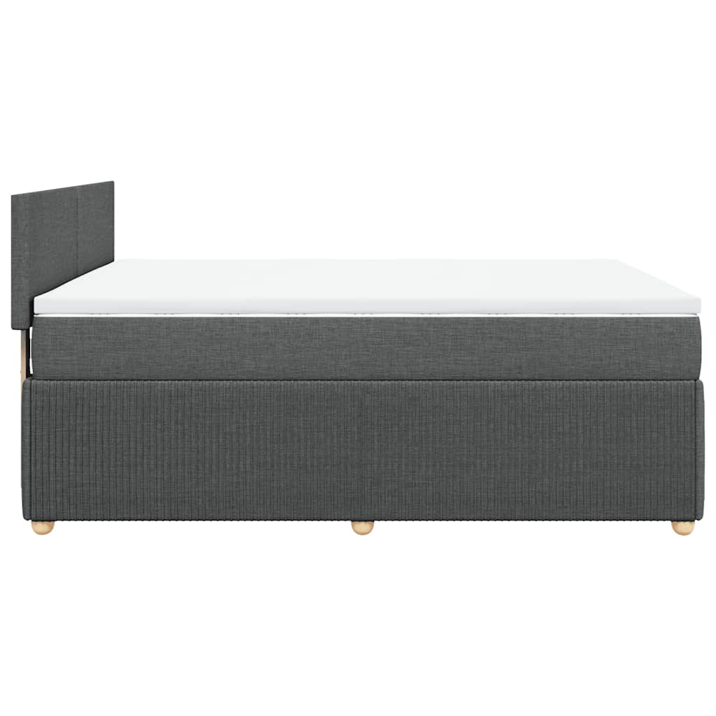 Giroletto a Molle con Materasso Grigio Scuro 140x200cm Tessuto | homemem39