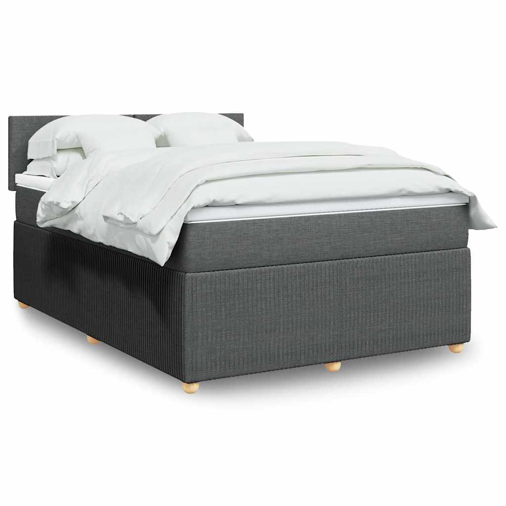 Giroletto a Molle con Materasso Grigio Scuro 140x200cm Tessuto | homemem39