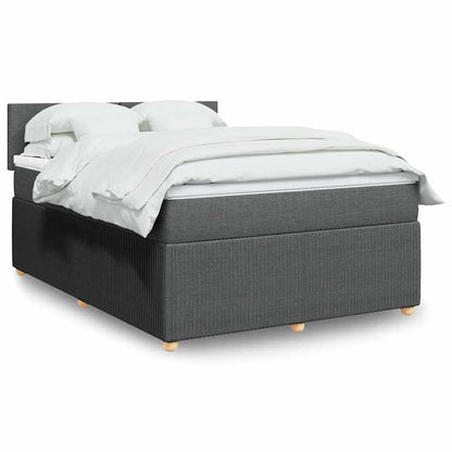 Giroletto a Molle con Materasso Grigio Scuro 140x200cm Tessuto | homemem39