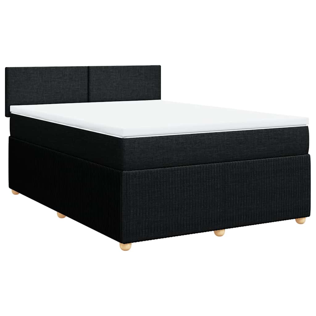 Giroletto a Molle con Materasso Nero 140x200 cm in Tessuto | homemem39