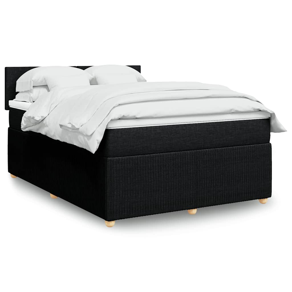 Giroletto a Molle con Materasso Nero 140x200 cm in Tessuto | homemem39