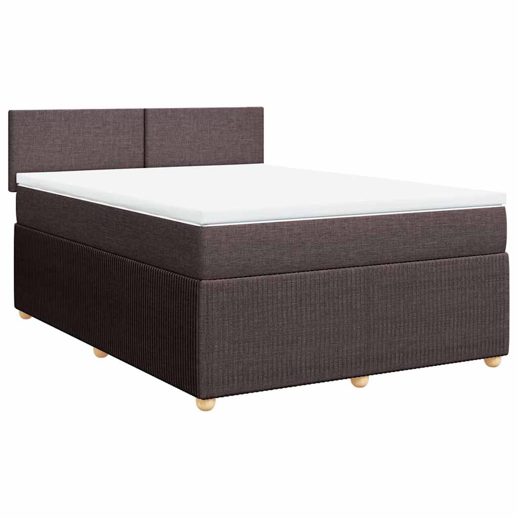 Giroletto a Molle con Materasso Marrone Scuro 140x200cm Tessuto | homemem39