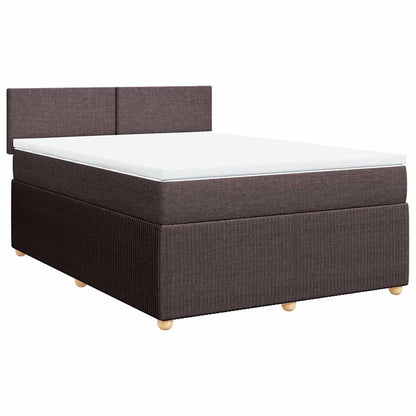 Giroletto a Molle con Materasso Marrone Scuro 140x200cm Tessuto | homemem39