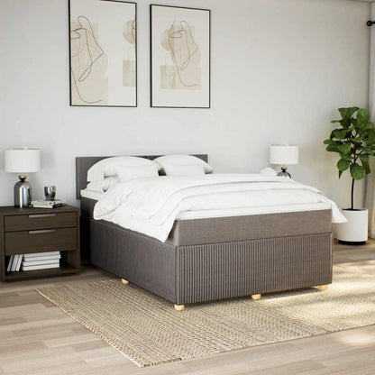 Giroletto a Molle con Materasso Tortora 140x200 cm in Tessuto | homemem39