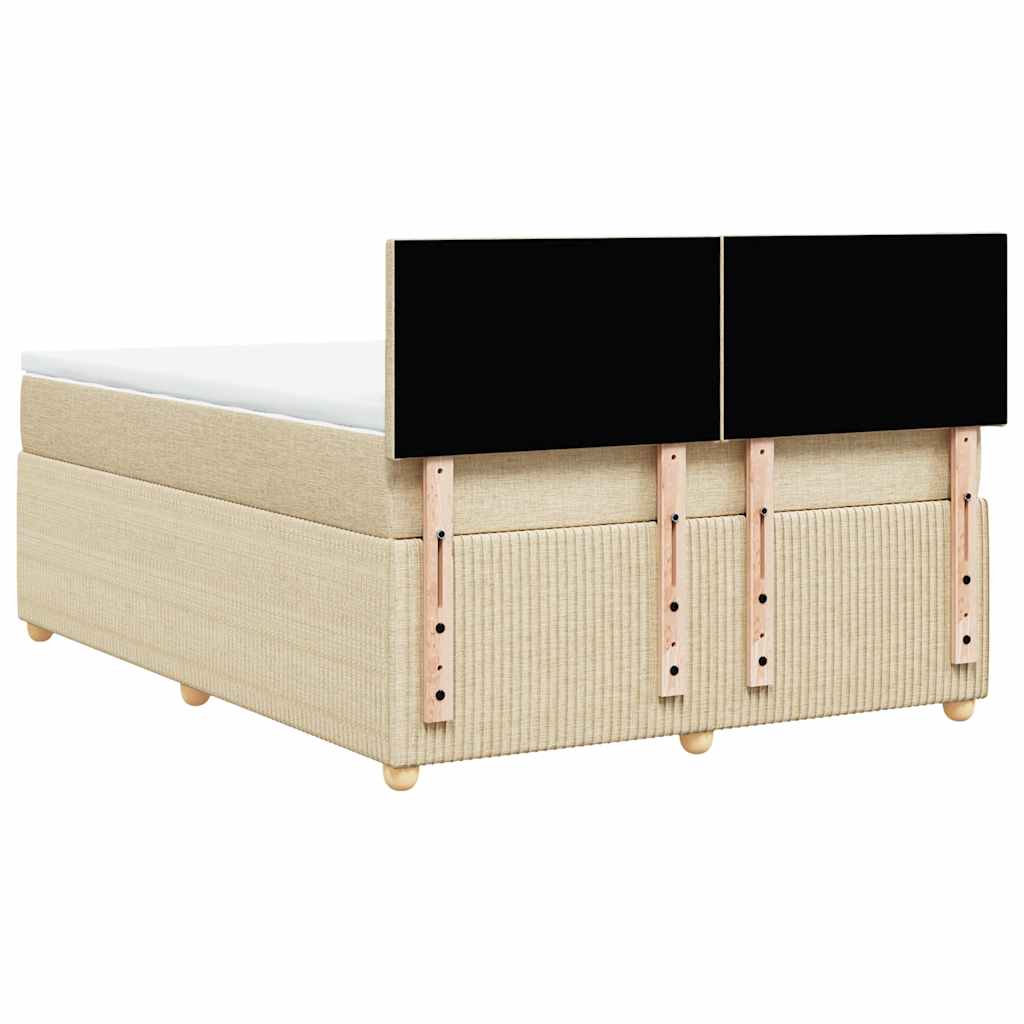 Giroletto a Molle con Materasso Crema 140x200 cm in Tessuto