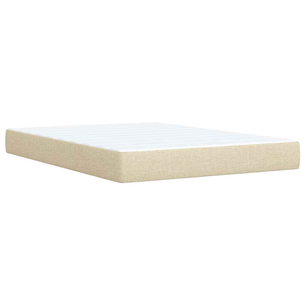 Giroletto a Molle con Materasso Crema 140x200 cm in Tessuto | homemem39