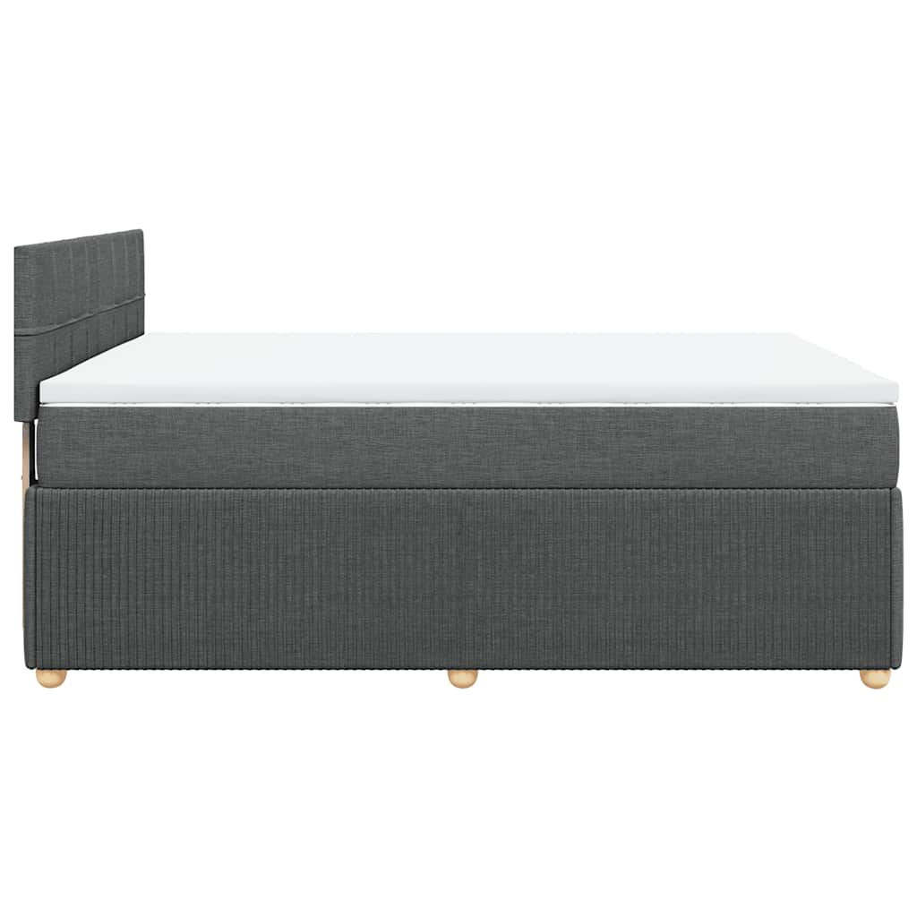 Giroletto a Molle con Materasso Grigio Scuro 140x200cm Tessuto | homemem39