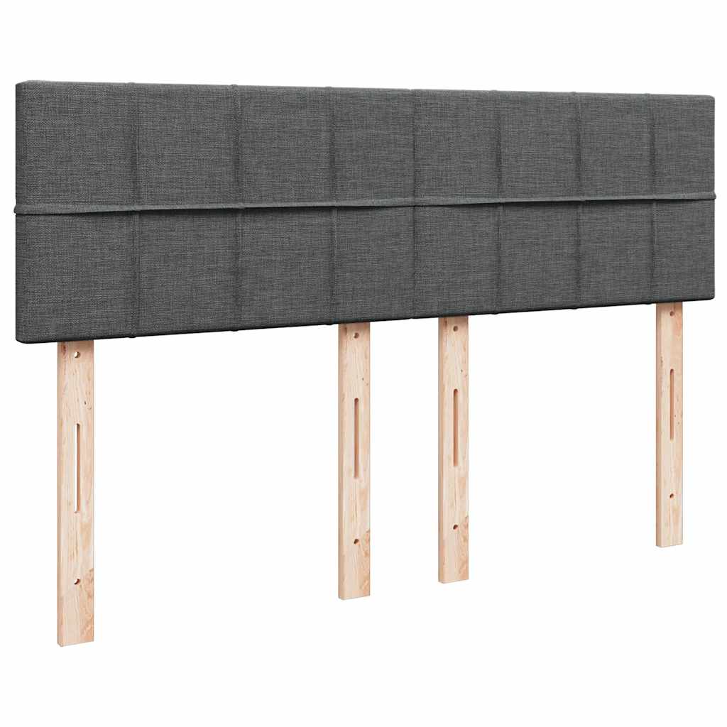 Giroletto a Molle con Materasso Grigio Scuro 140x200cm Tessuto