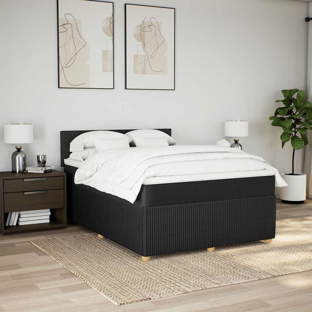 Giroletto a Molle con Materasso Nero 140x200 cm in Tessuto | homemem39